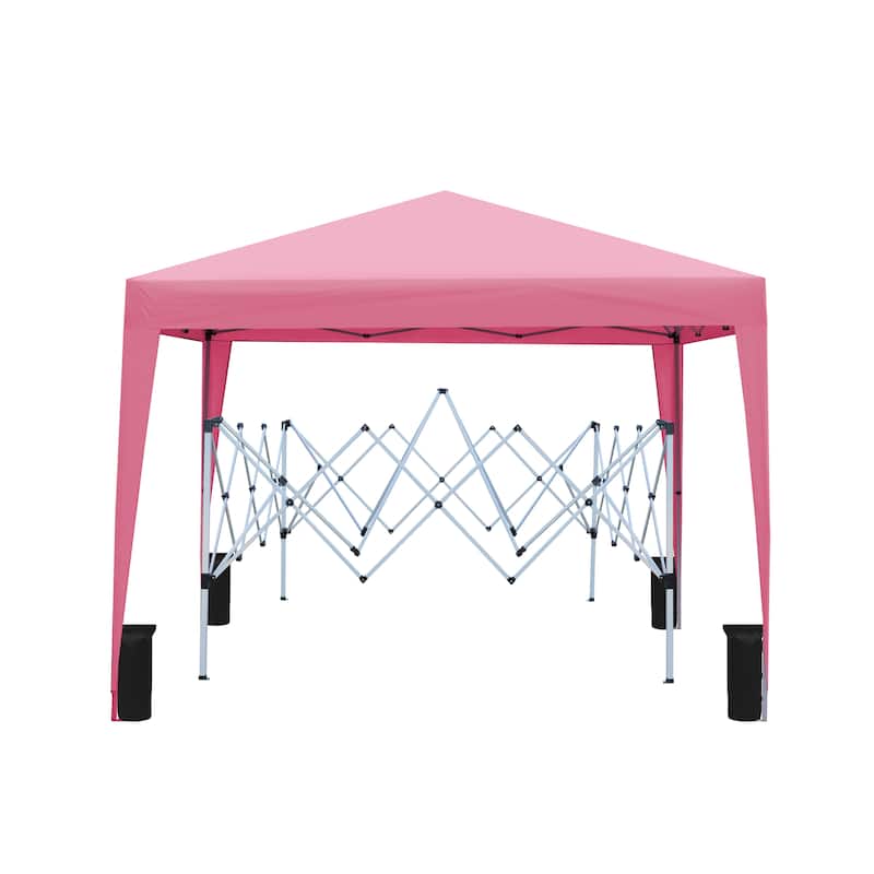 Outdoor 10x 10Ft Pop Up Gazebo Canopy Tent Removable Sidewall with Zipper, 2pcs Sidewall with Windows,with 4pcs Weight sand bag