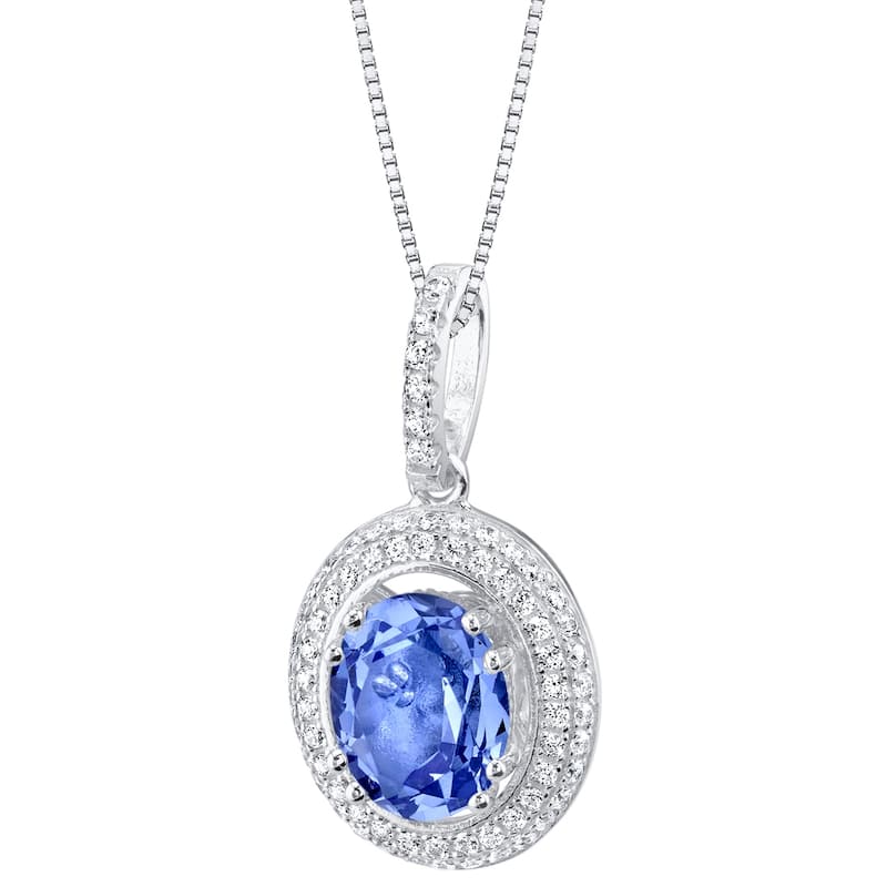 3 ct Tanzanite Pendant in Sterling Silver