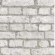 preview thumbnail 1 of 1, Seabrook Designs Structured Faux Brick Unpasted Wallpaper 20.5 in. W x 33 ft. L - Alabaster