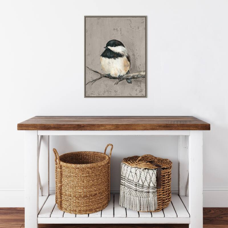 Winter Bird IV by Jade Reynolds Canvas Art Framed - Sylvie Greywash