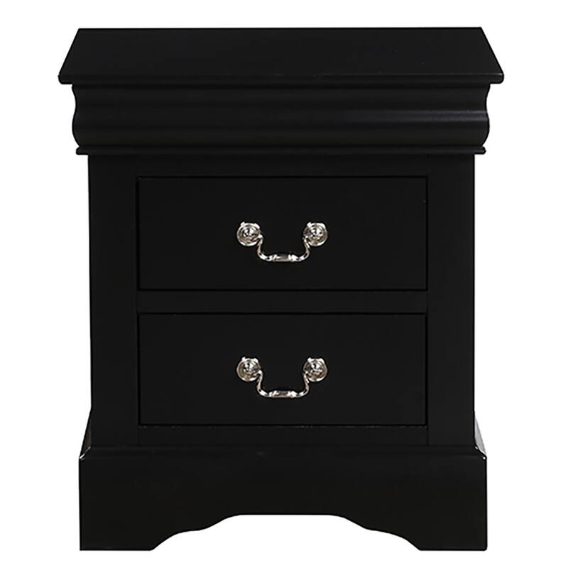 2-Drawer Nightstand with Metal Handles and Smooth Glide System