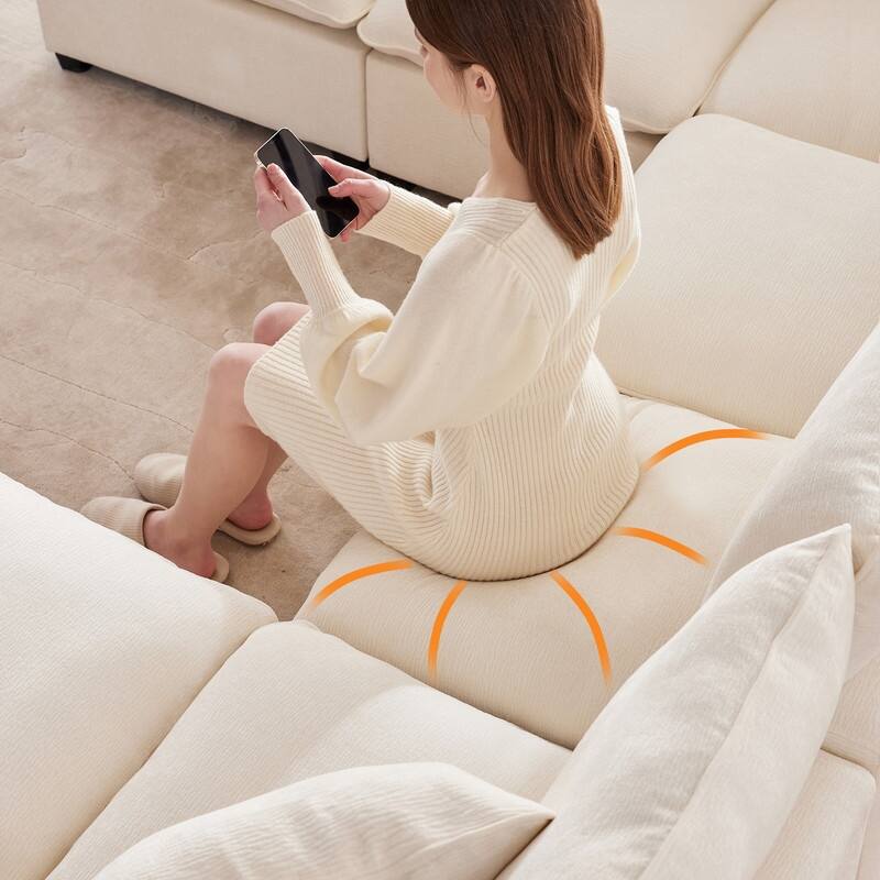 Modern Chenille Multi-Seat Sectional Sofa