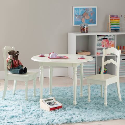 Kids White Table and 2 Chairs