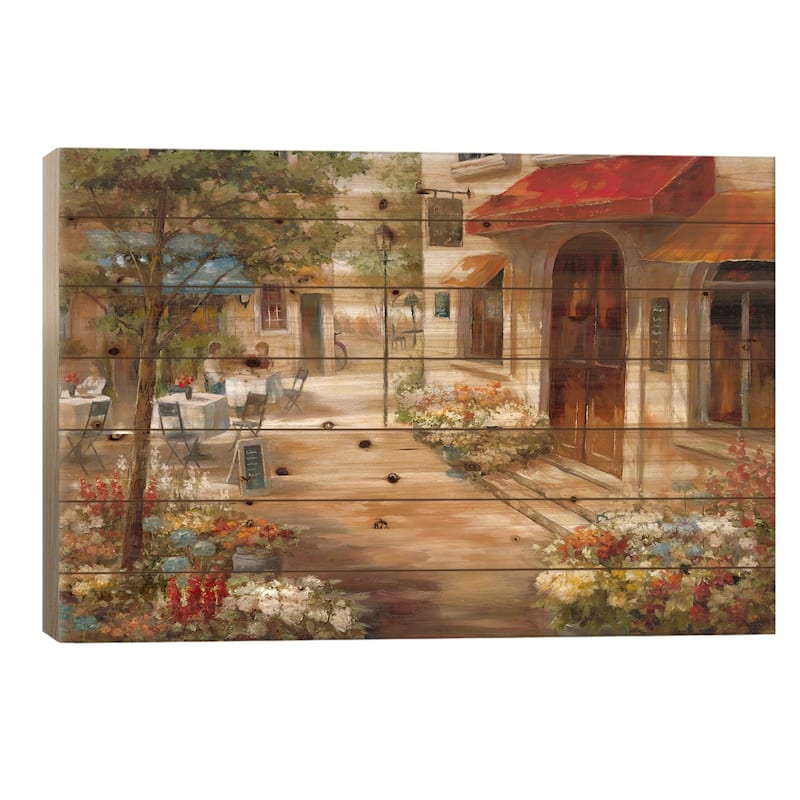 Café Afternoon III Print On Wood by Nan - Multi-Color - 26x40x1.5