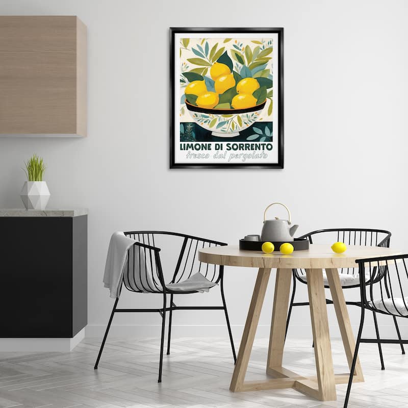 Stupell Charming Bowl of Lemons Framed Floater Canvas Wall Art Design By Lux + Me Designs