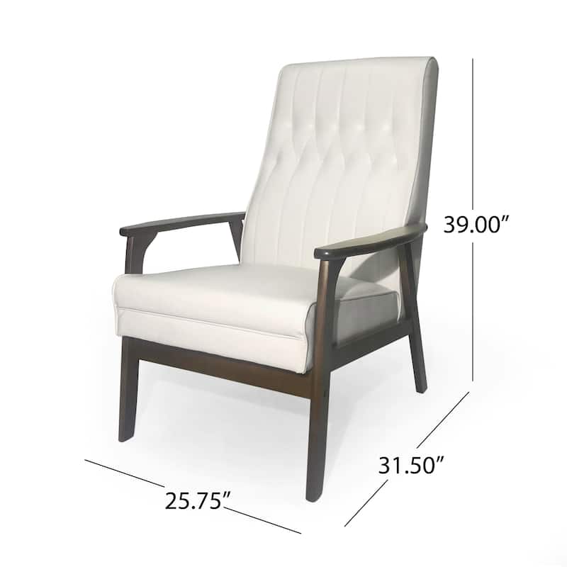 25.75" High Back Faux Leather Accent Chair