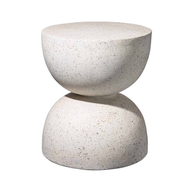 18"H Modern Outdoor MGO Round Side Table Garden Stool - 15.75"L X 15.75"W X 17.75"H