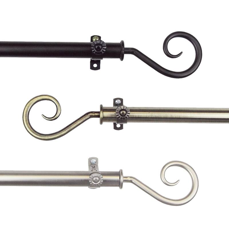 InStyleDesign Curve Adjustable Curtain Rod 13/16 inch dia.