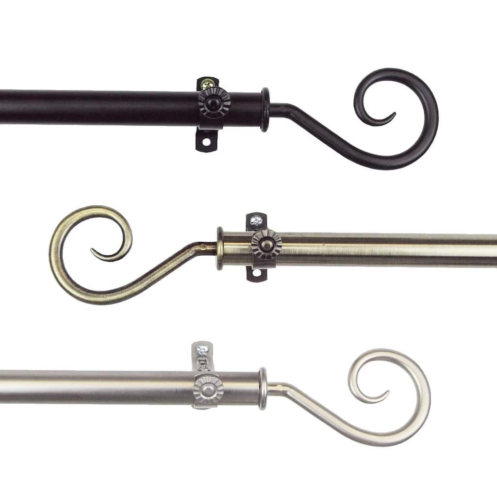 InStyleDesign Curve Adjustable Curtain Rod 13/16 inch dia.