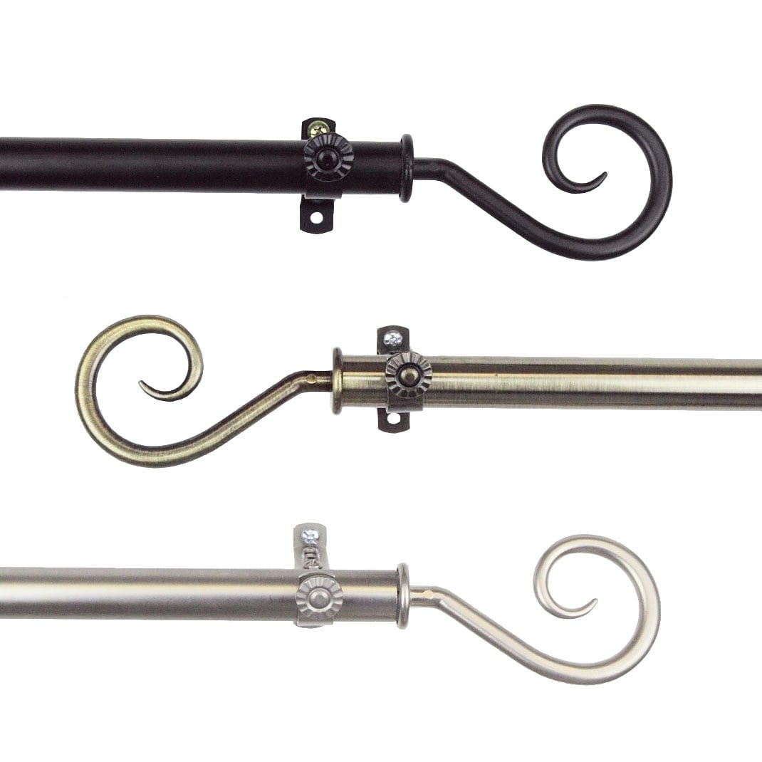 InStyleDesign Curve Adjustable Curtain Rod 13/16 inch dia.
