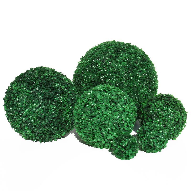 Set of 2 Boxwood Topiary Greenery Ball 10in - 10" L x 10" W x 10" DP