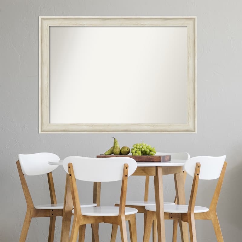 Non-Beveled Wall Mirror - Regal Birch Cream Frame