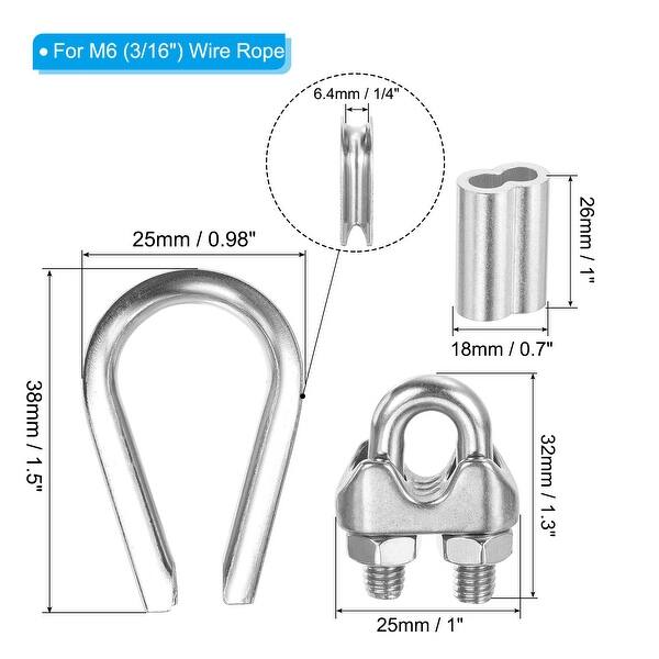 Lean Rop Wire Wire Rope Kit Stainless Steel Thimbles Wire Rope Cable Clamps Aluminum ...