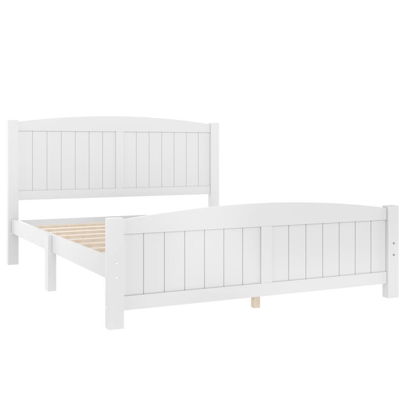 Minimalist Platform Bed with Solid Wood Frame and Strong Support Slats