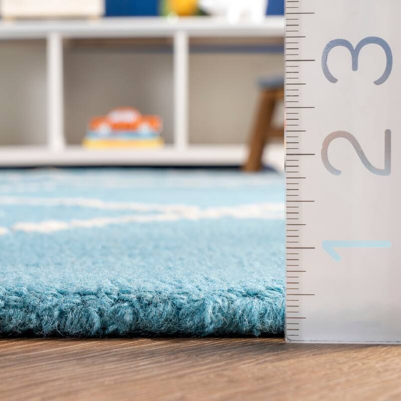 Nuloom Handmade Dotted Trellis Wool Kids Nursery Rug