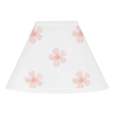 Pink and White Flower Blossom Lamp Shade - Blush Shabby Chic Farmhouse Daisy for Burgundy Watercolor Floral Collection