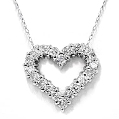 1/2ct Diamond Heart Pendant White Gold