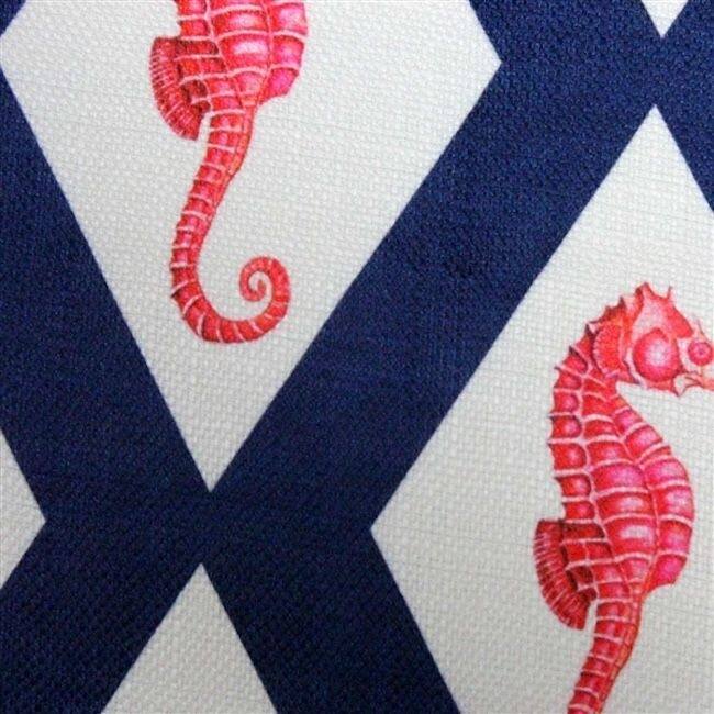 Sea Island Argyle Seahorse Throw Pillow
