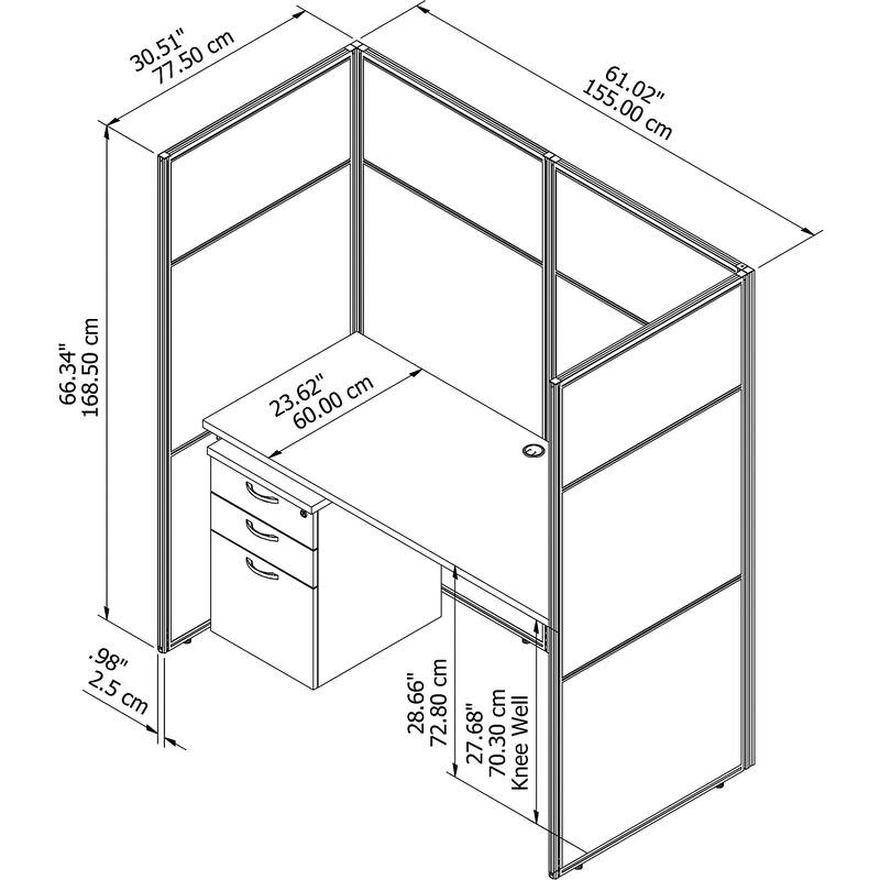 Easy Office 60W Closed Cubicle Desk Set by Bush Business Furniture