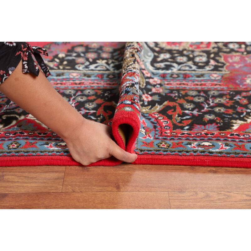 Victorian Style Pink Kashan Turkish Area Rug Machine Made Carpet - 9'8" x 13'2"