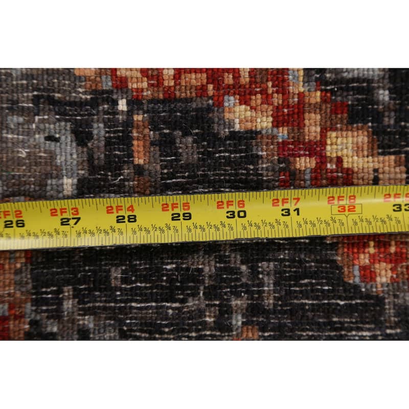 Wool/ Silk Vegetable Dye Abstract Oriental Area Rug Hand-knotted - 5'7" x 5'8" Round