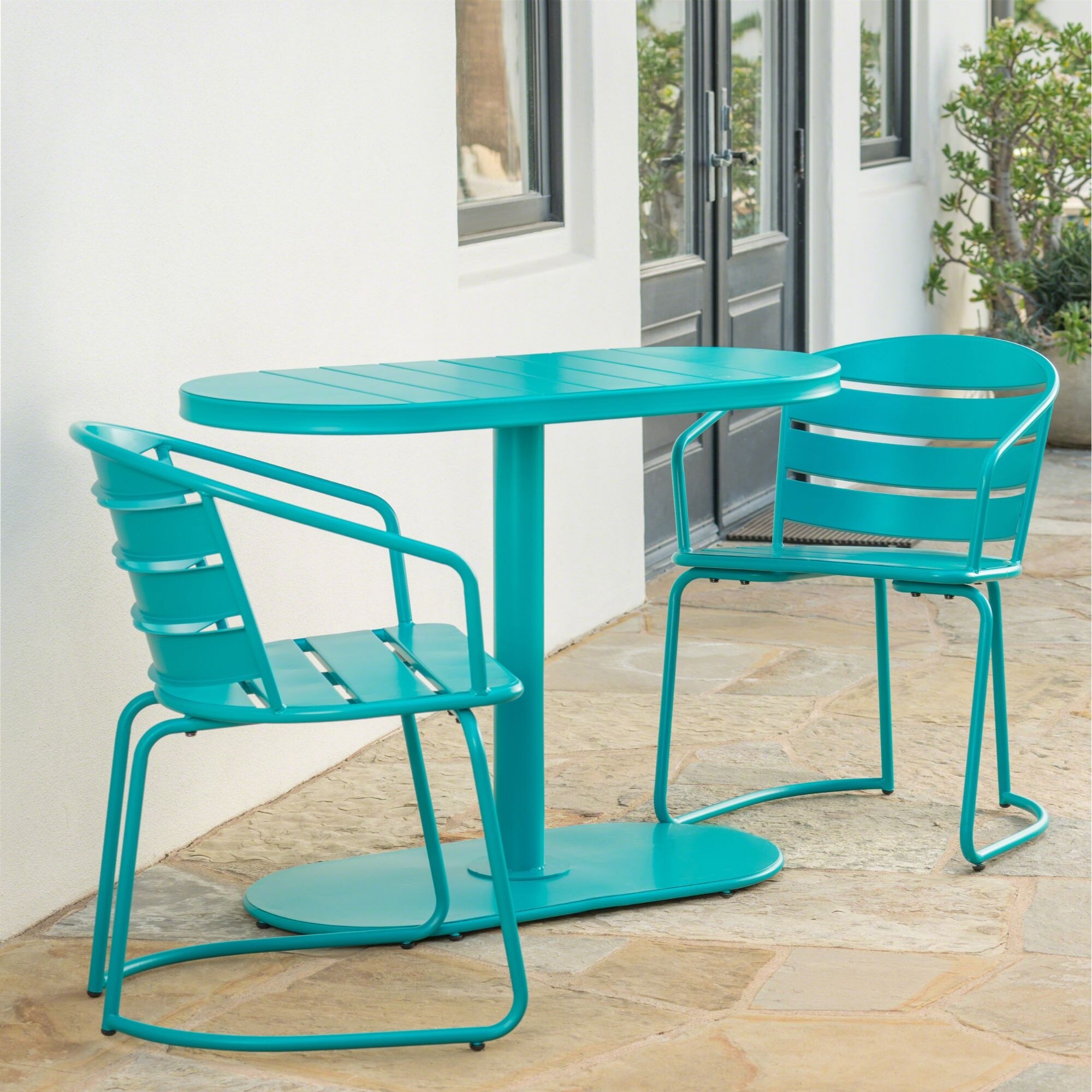 Gunner swell outdoor crackle 3 piece bistro hot sale set