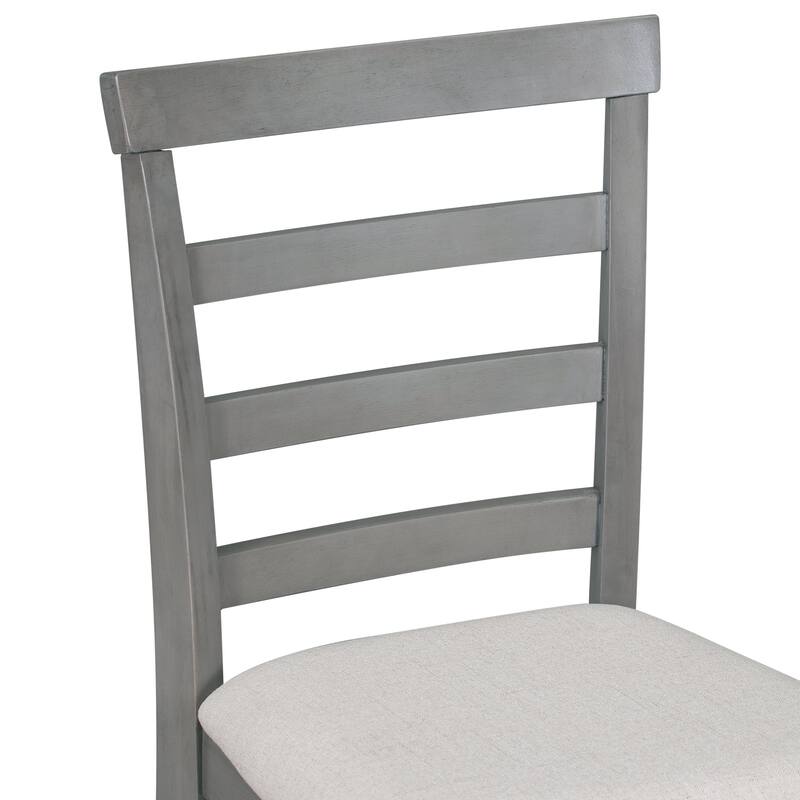 5-Piece Multi-Functional Rubber Wood Counter Height Dining Set