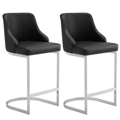 25.8'' Velvet/Leather Counter Height Bar Stools, Set of 2/3 - 36.6"H x 18.9"W x 20.5"D