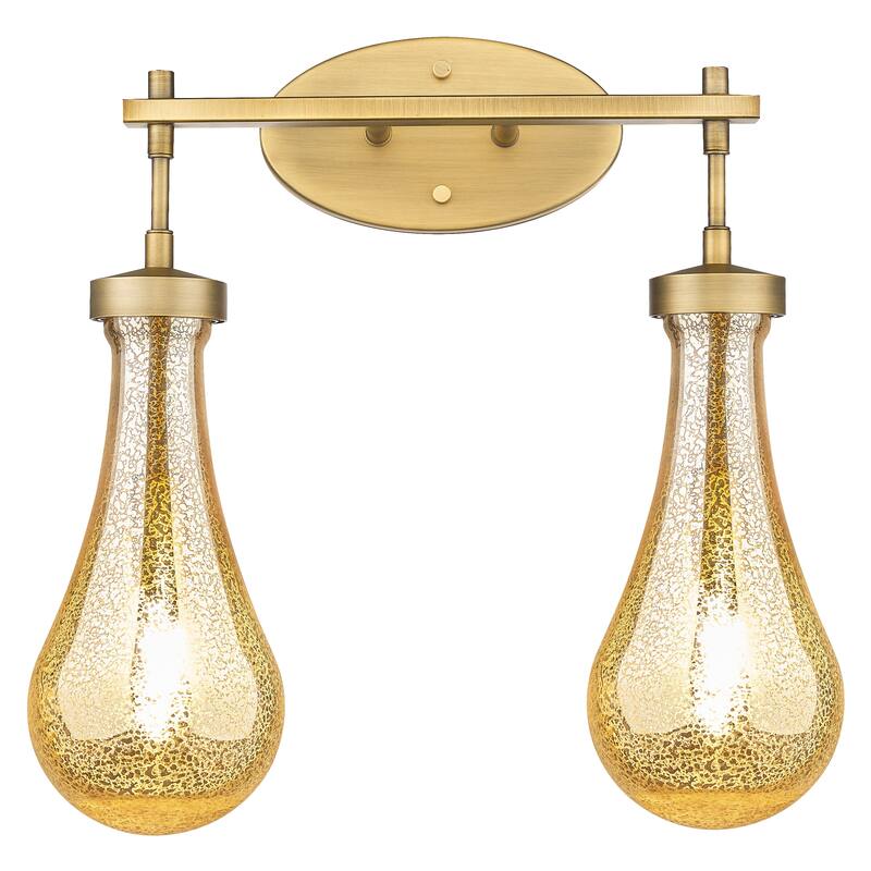 Innovations Lighting Downtown Urban - Owego - 2 Light 17" Wall-Mounted Bath Vanity Light - Brushed Brass, Mercury