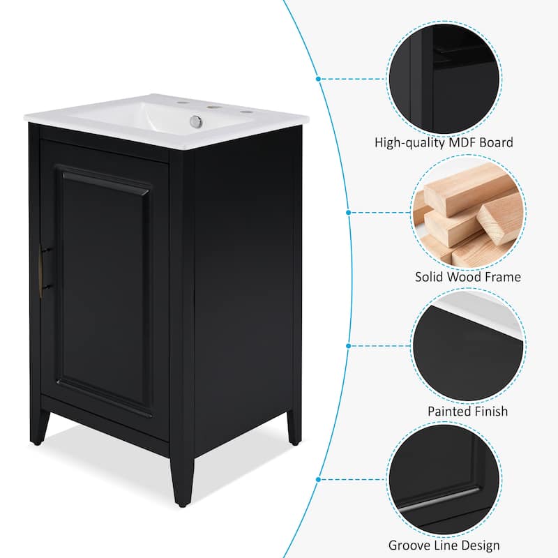 Christopher Knight Home 20" Bathroom Vanity with Sink and Functional Drawers
