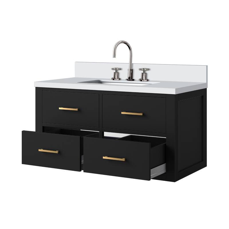 Castor Bath Vanity with Quartz Top, Sink and Faucet
