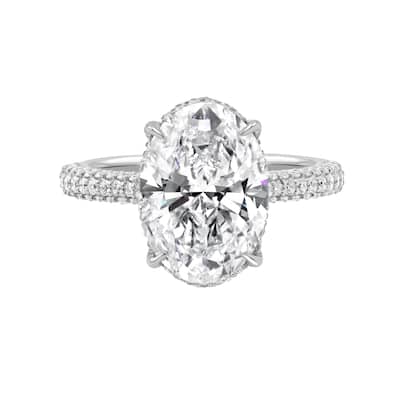 Auriya 14k Gold 5 4/6ctw Oval Double Hidden Halo Diamond Engagement Ring (F-G VS)