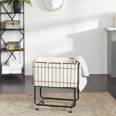 Black Metal Contemporary Storage Cart 26 x 24 x 16