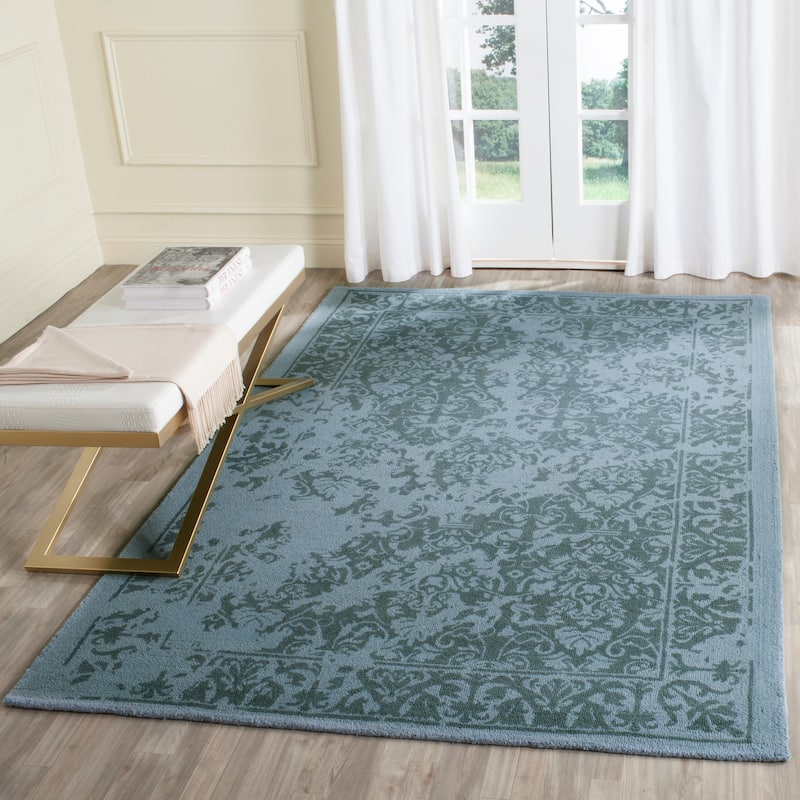 SAFAVIEH Handmade Restoration Vintage Distressed Boho Amani Oriental Wool - 8' x 10' - Blue - Runner/Rectangle