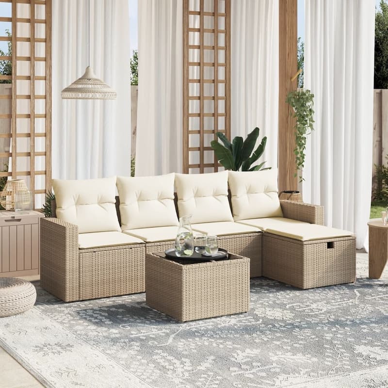 vidaXL Garden Sofa Set - Beige and cream Modular