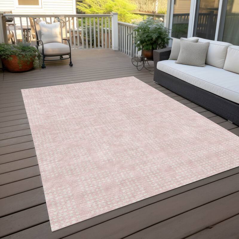 Machine Washable Indoor/ Outdoor Chantille Houndstooth Modern Rug