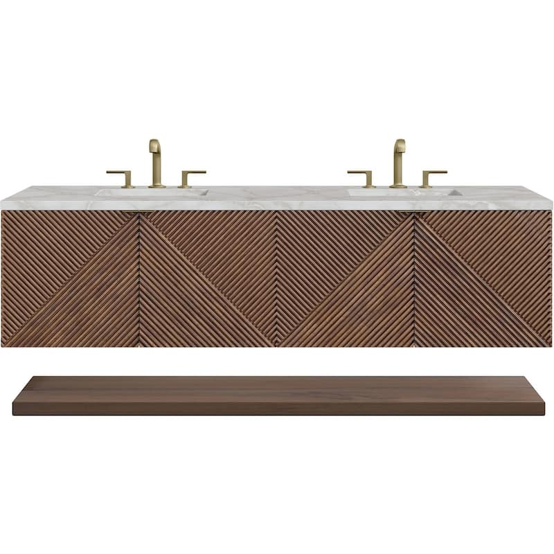 James Martin Vanities D200-V72-FVSL Marcello 72" Wall Mounted Double - Chestnut - Wood Finish