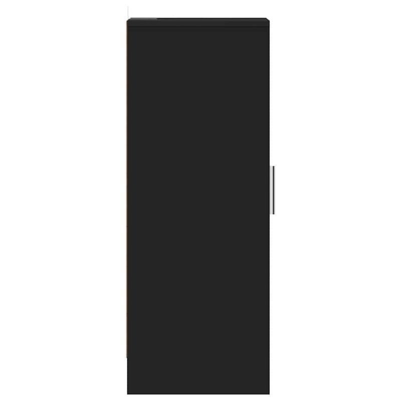 vidaXL Shoe Cabinet Black Engineered Wood Medium Storage Shoe Cabinet