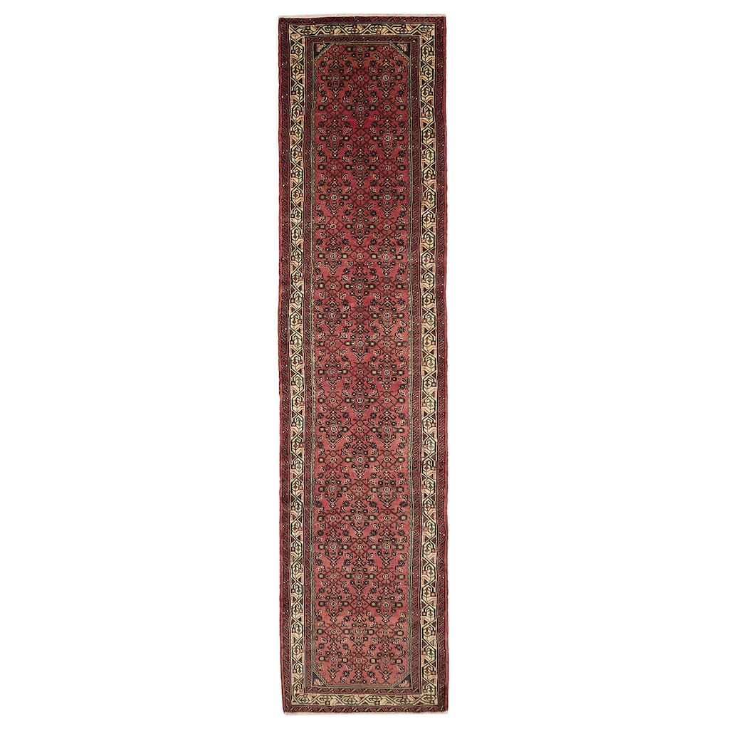 ECARPETGALLERY Hand-knotted Andelz Red Wool Rug - 3'0 x 13'4