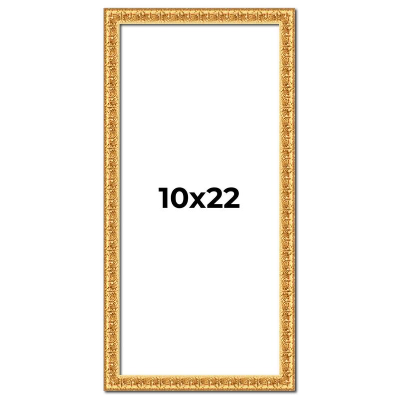 10x22 Frame Gold Real Wood Picture Frame Width 1 inches | Interior