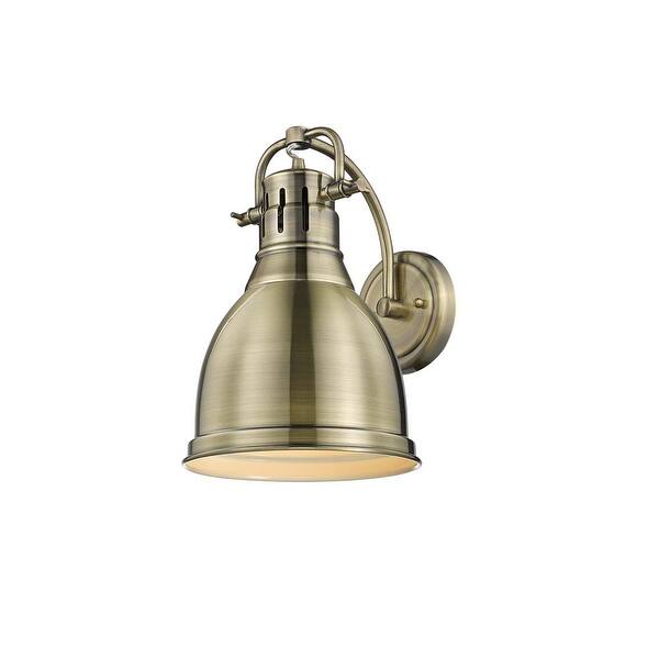 slide 1 of 29, Golden Lighting Duncan Aged Brass 1-light Wall Sconce