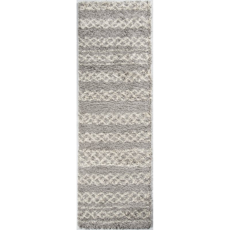 Momeni Maya Contemporary Geometric Area Rug - 2'3" x 7'6" Runner - Grey - Runner/Rectangle