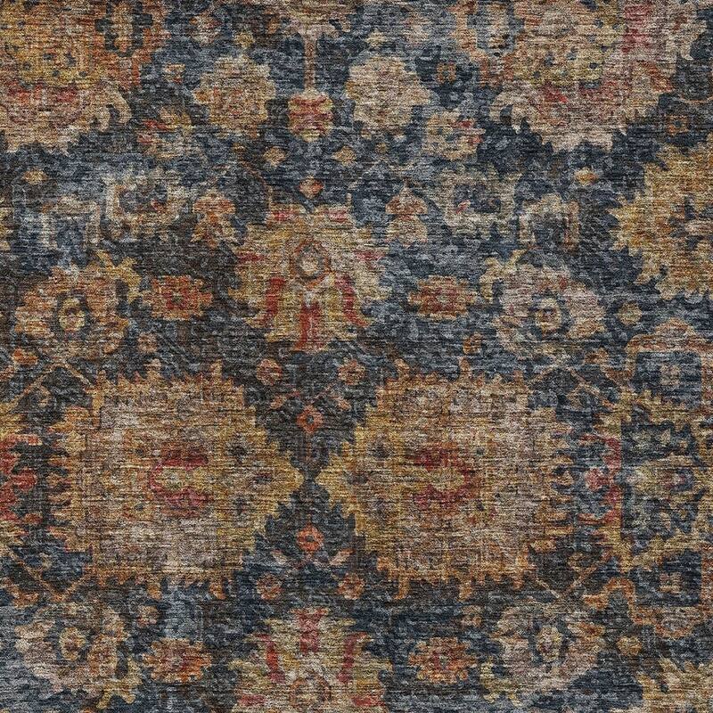HomeRoots Damask Traditional Rectangle Outdoor Rug