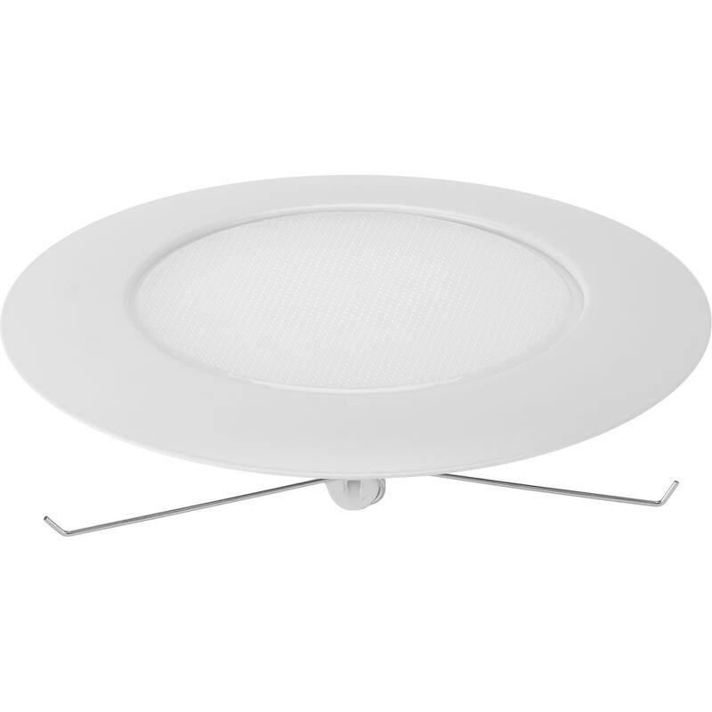 6 in. Satin White Recessed Lensed Shower Trim with Glass Diffuser for 6 in. Housing - Medium