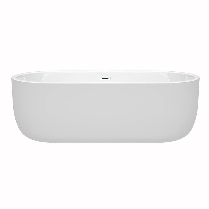 Wyndham Collection Juliette 71-inch White Freestanding Soaking Bathtub