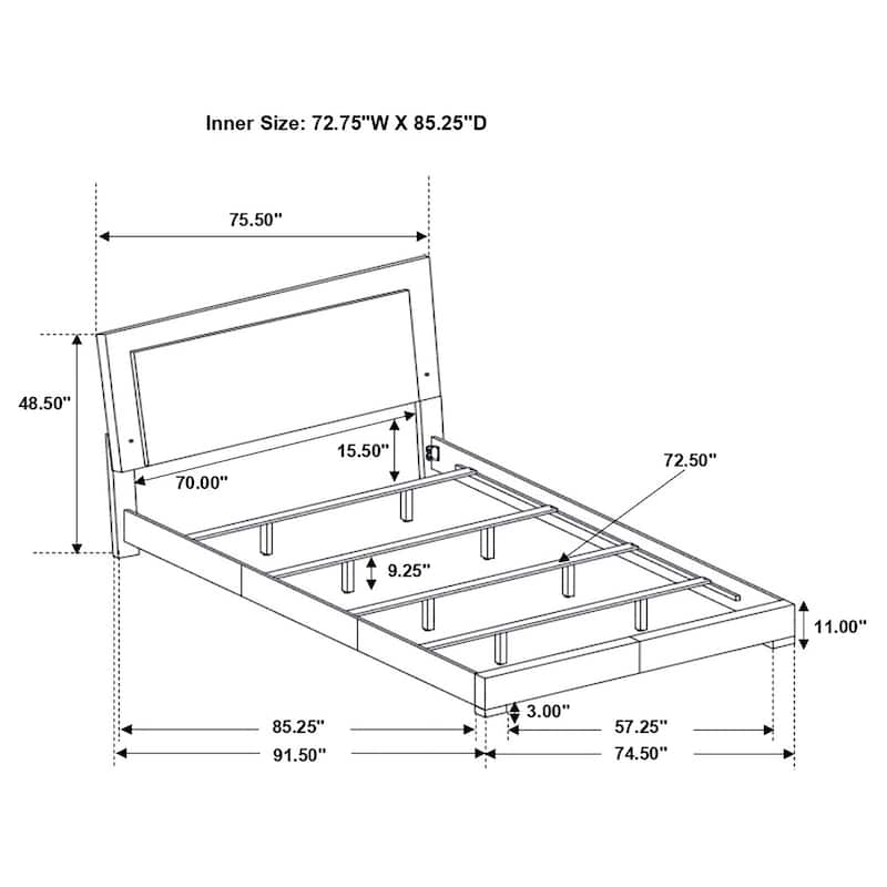 Felicity Wood LED Panel Bed White High Gloss