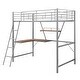 preview thumbnail 14 of 15, Twin Size Metal Loft Bed with L-Shaped Desk & Shelf & Full-Length Guardrail & Ladders