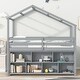 preview thumbnail 10 of 14, Twin House Loft Bed with Roof Frame,Guardrails and Ladder