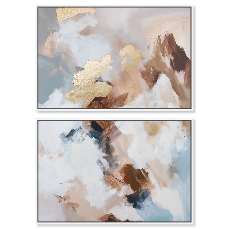 Earth's Palette II Canvas Set of 2 by Art Remedy - 54" x 36" - White