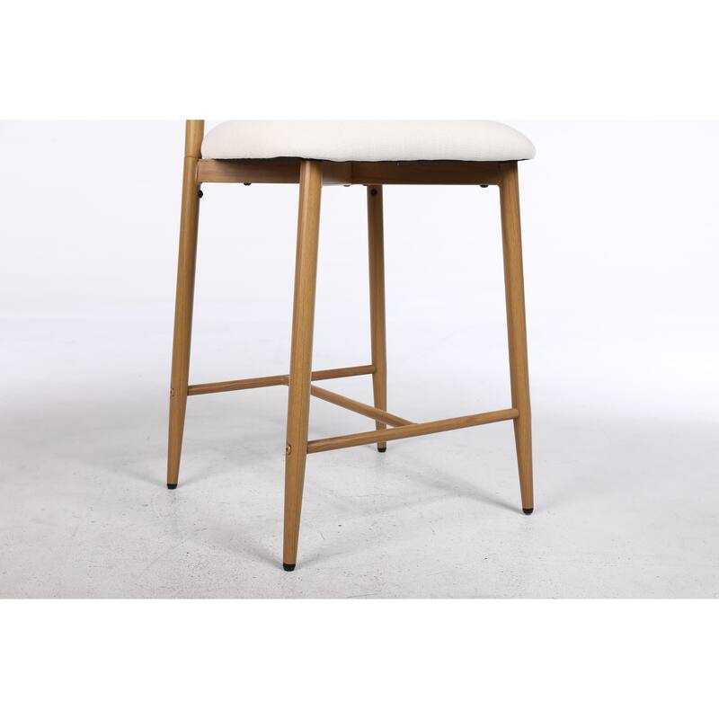 GDFStudio - Rowan Contemporary Upholstered Counter Height Bar Stool Set with Metal Legs and Supportive Back Design